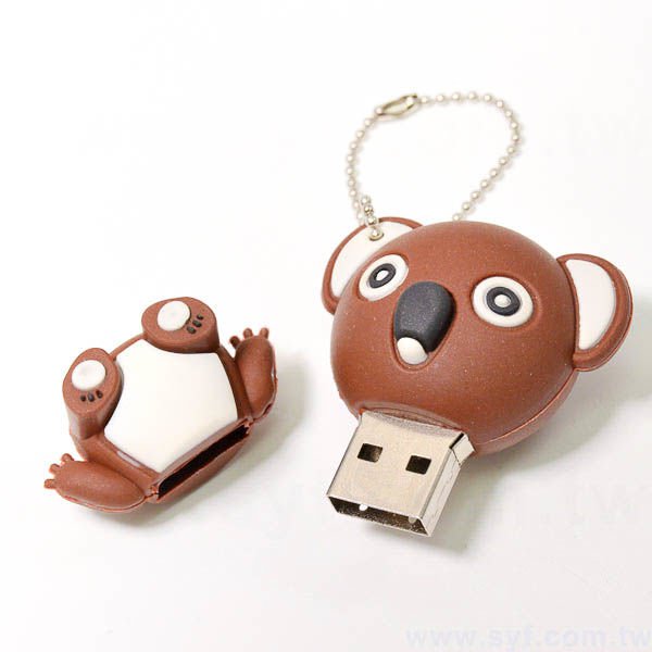 隨身碟-造型USB禮贈品-無尾熊公仔矽膠隨身碟-客製隨身碟容量-採購訂製推薦禮品